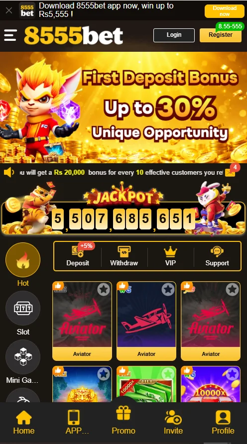 8555 bet Game interface