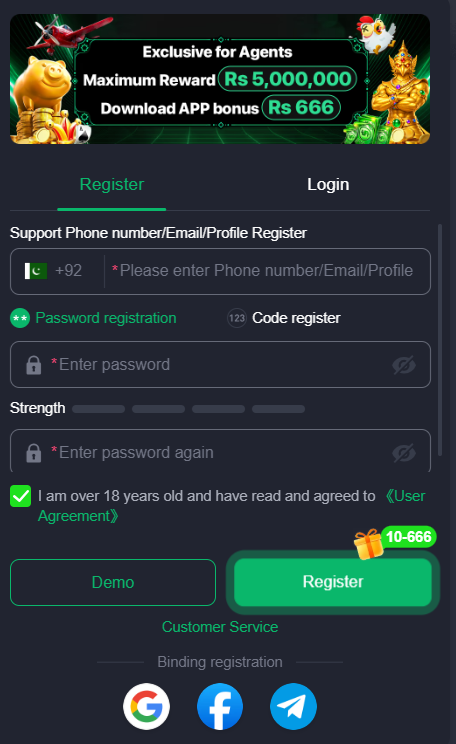 PKR 365 Game Registration