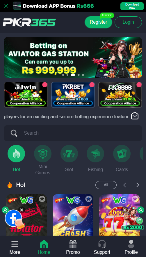 PKR 365 Game interface